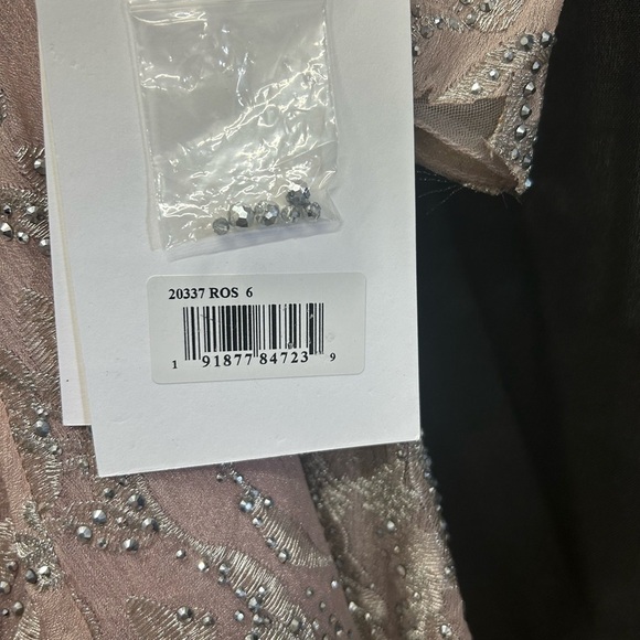 Mac Duggal 20337 NWT EMBELLISHED BOW BELT ILLUSION LONG SLEEVE A LINE DRESS - Picture 7 of 9